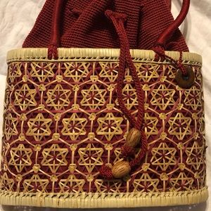 The Sak Originals Red Bamboo Basket Bag